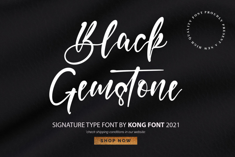 Black Gemstone Script Font