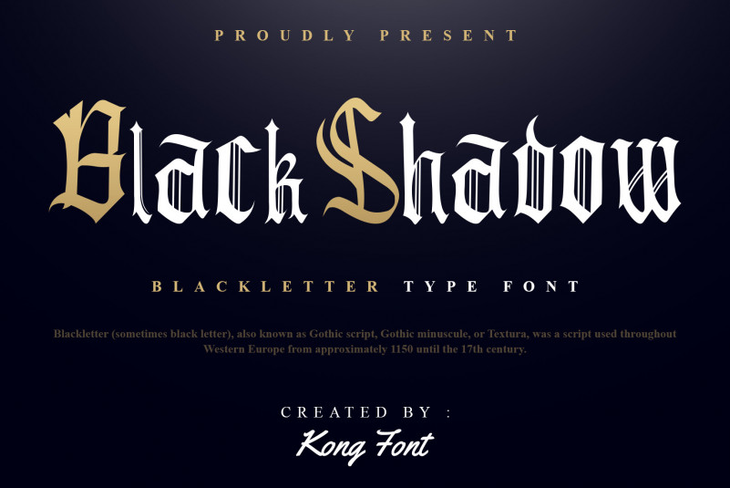Black Shadow Blackletter Font