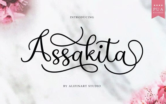 Assakita Calligraphy Font