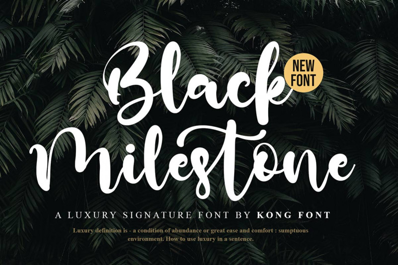 Black Milestone Script Font