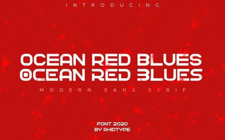 Ocean Red Blues Sans Serif Font