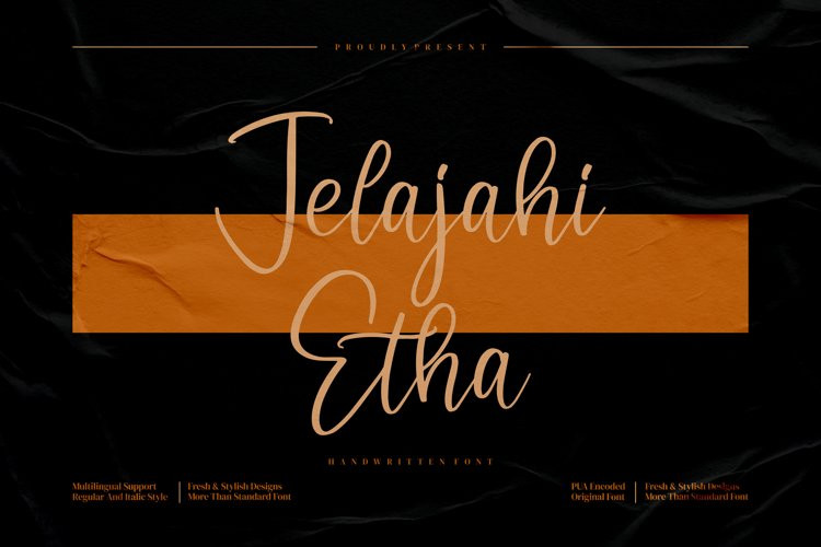 Jelajahi Etha Script Font