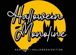 Halloween Monoline Script Font