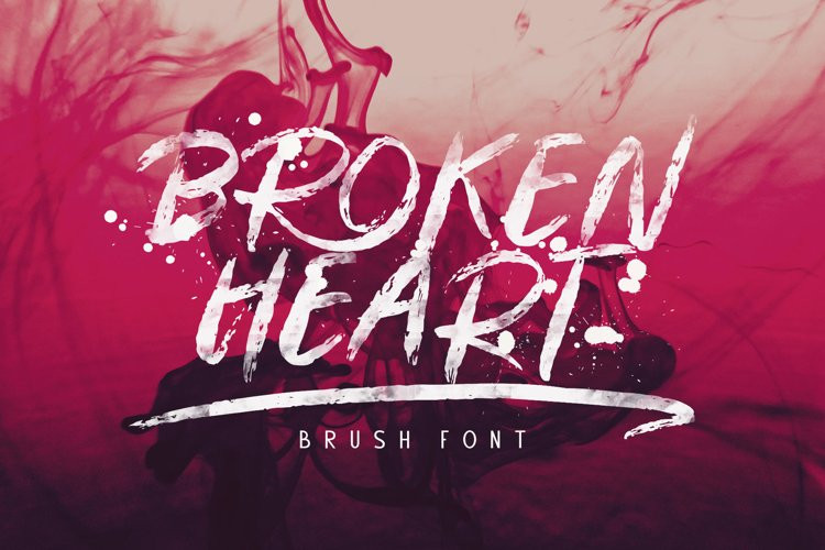 Broken Heart Brush Font