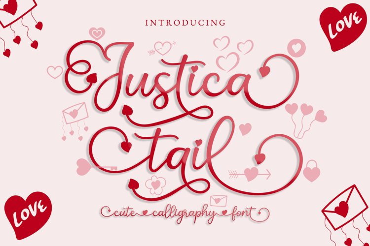 Justica Tail Calligraphy Font