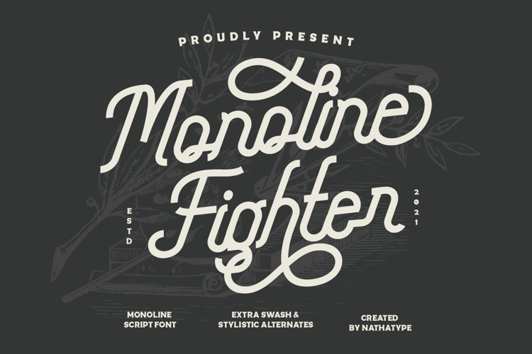 Monoline Fighter Script Font