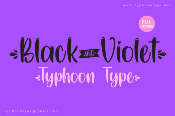 Black And Violet Script Font