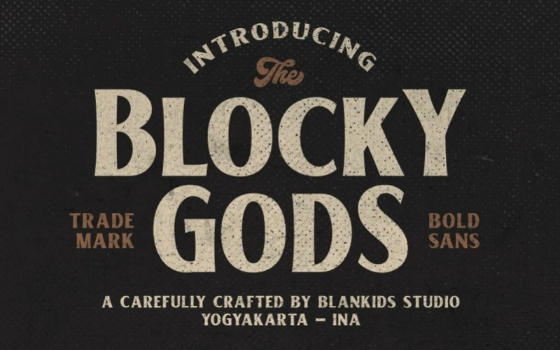 Blocky Gods Display Font