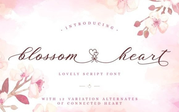 Blossom Heart Calligraphy Font