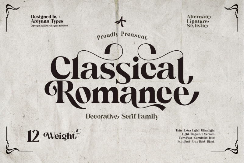 Classical Romance Serif Font