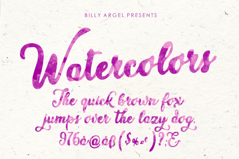 WATERCOLORS Script Font