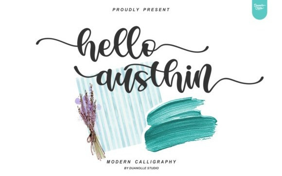 Hello Austhin Calligraphy Font