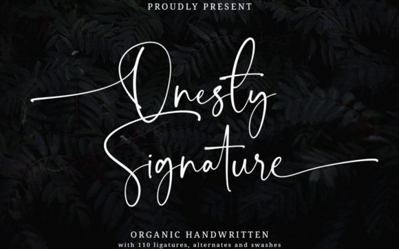 Onesty Signature Script Font