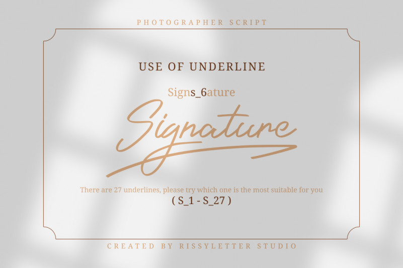 Photographer Script Font