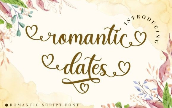 Romantic Dates Calligraphy Font