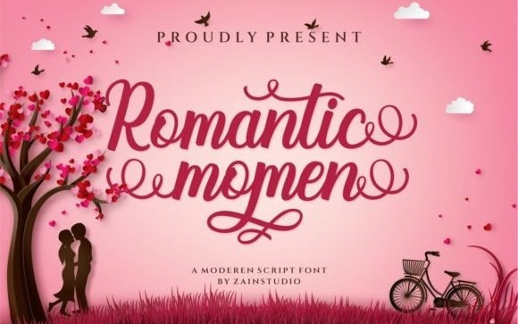 Romantic Momen Calligraphy Font