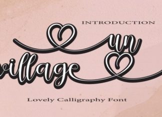 Un Village Calligraphy Font