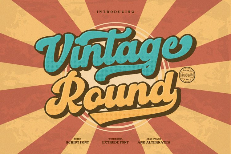 Vintage Round Script Font