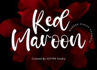 Red Maroon Script Font