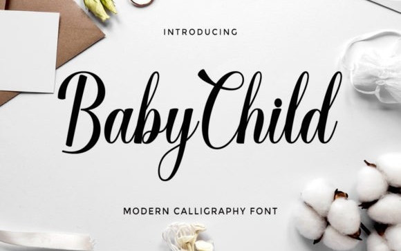 Baby Child Calligraphy Font