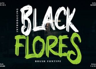 Black Flores Brush Font