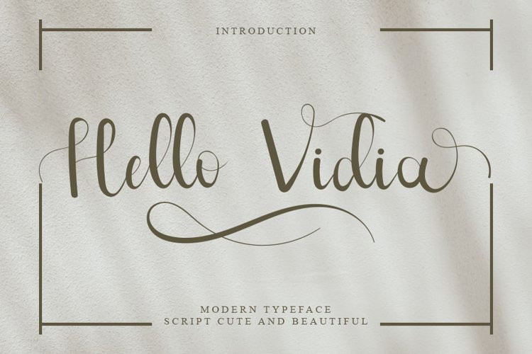 Hello Vidia Calligraphy Font