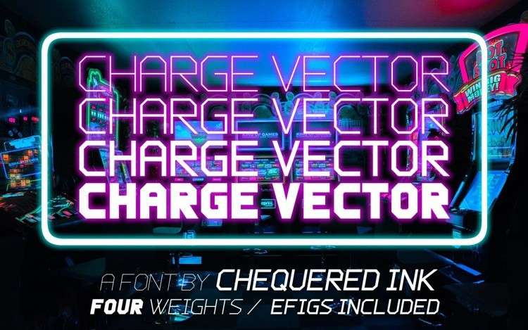 Charge Vector Display Font