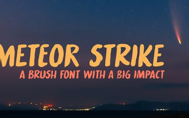 Meteor Strike Brush Font