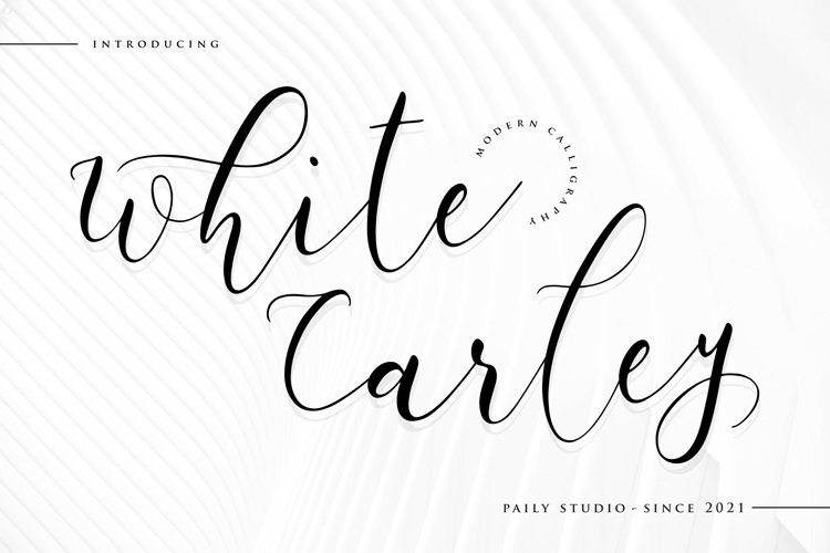 White Carley Script Font