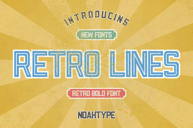 Retro Lines Display Font