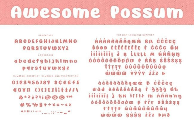 Awesome Possum Display Font