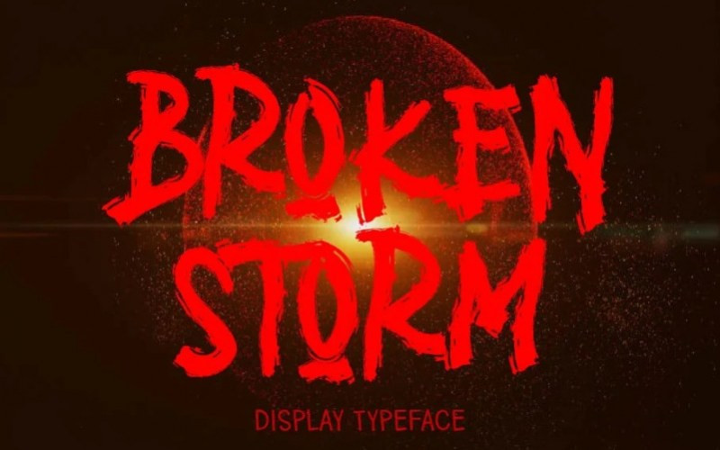 BROKEN STORM Brush Font