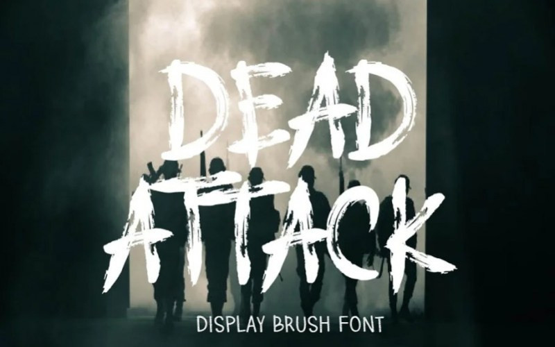 DEAD ATTACK Brush Font