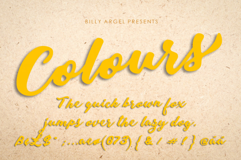 Colours Script Font