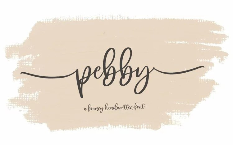 Pebby Script Font