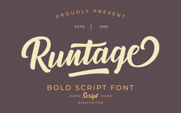 Runtage Script Font