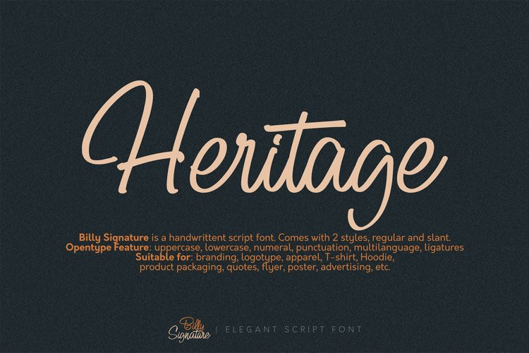 Billy Signature Script Font