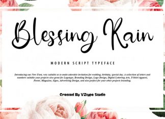 Blessing Rain Script Font