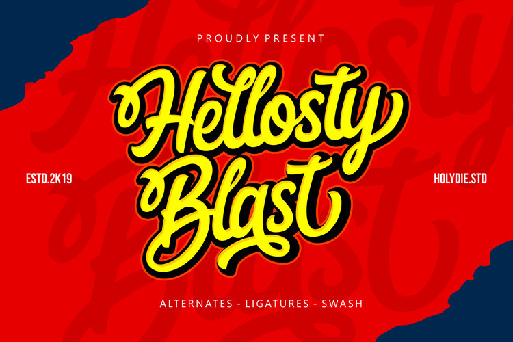 Hellosty Blast Script Font