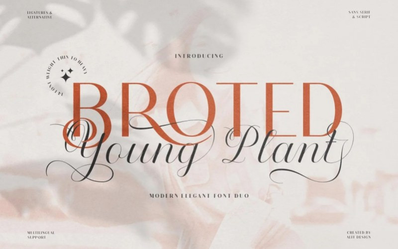 Broted Young plant Font Duo