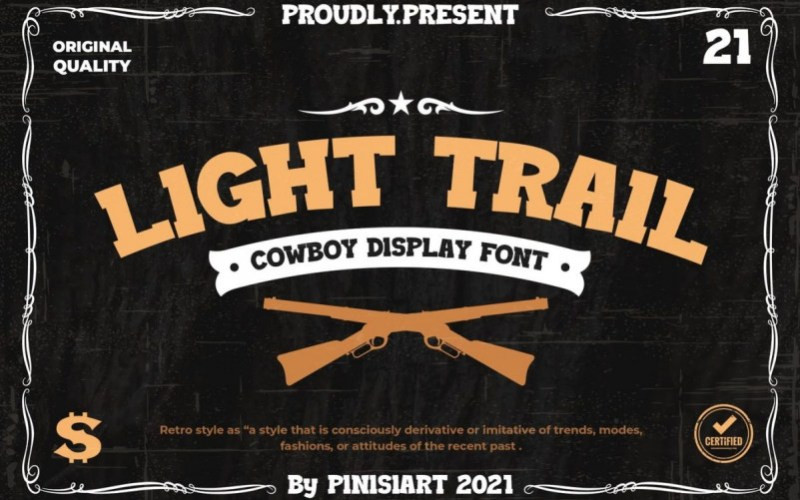 Light Trail Display Font