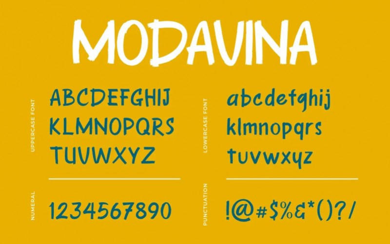 Modavina Brush Font