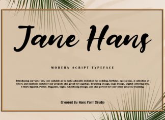 Jane Hans Script Font