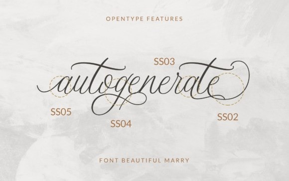 Beautiful Marry Calligraphy Font