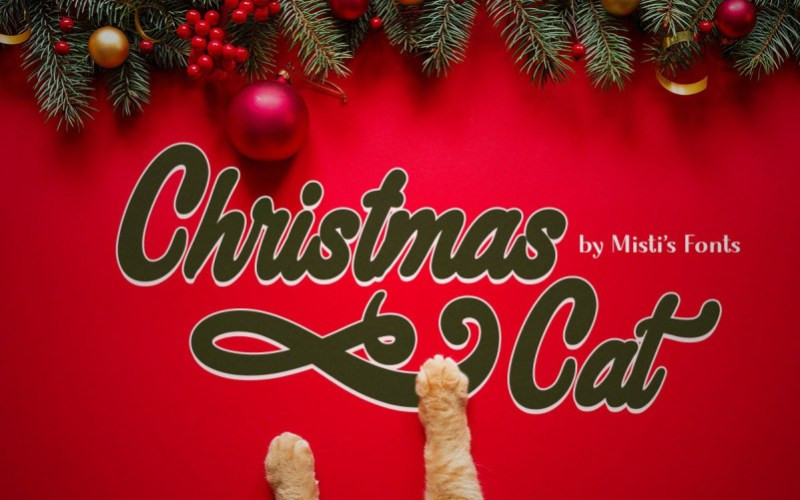 Christmas Cat Script Font
