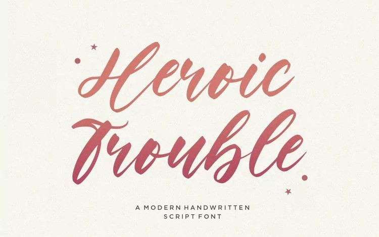 Heroic Trouble Script Font