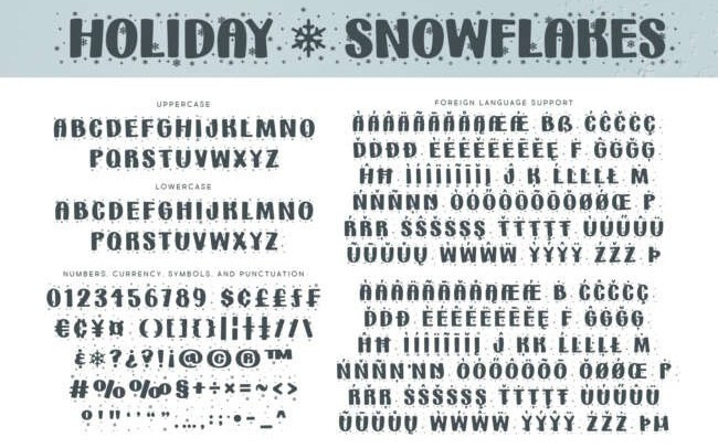 Holiday Snowflakes Font