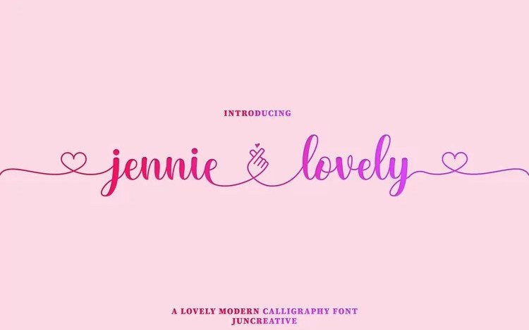 Jennie Lovely Calligraphy Font