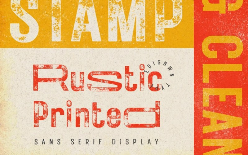 Rustic Printed Sans Serif Font