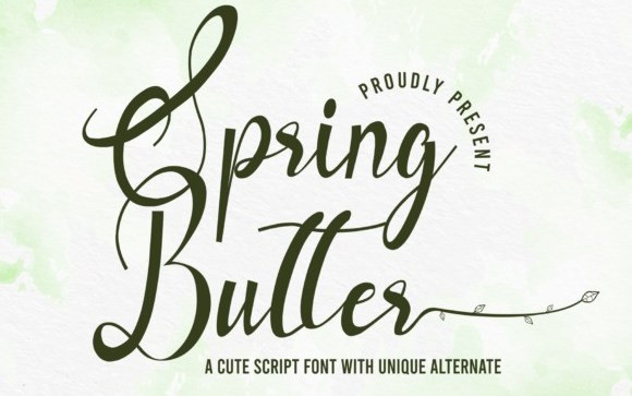 Spring Butter Calligraphy Font
